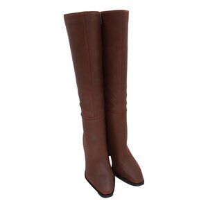 Nine West Zazz Tall Knee-High Block Heel Boots Cognac 7M
